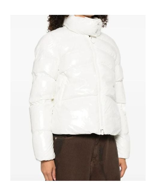Pinko White Long-Sleeved Zip-Up Down Jacket