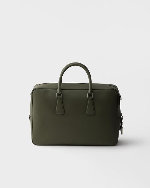 Prada Black Saffiano Leather Work Bag for men