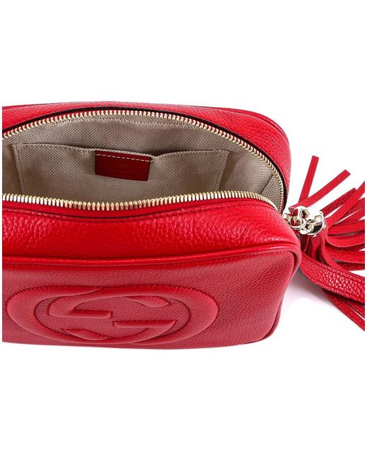 Gucci Red Soho Disco Small Leather Shoulder Bag