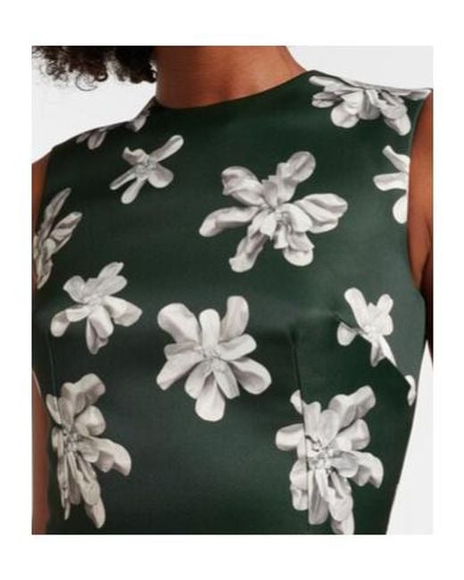 Emilia Wickstead Green Rumi Floral Genzianella Midi Dress