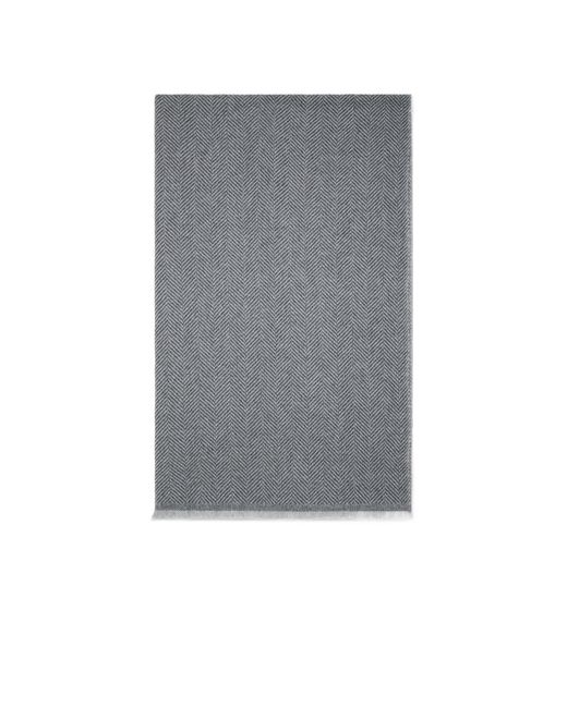 Brunello Cucinelli Gray Frayed Edge Scarf for men