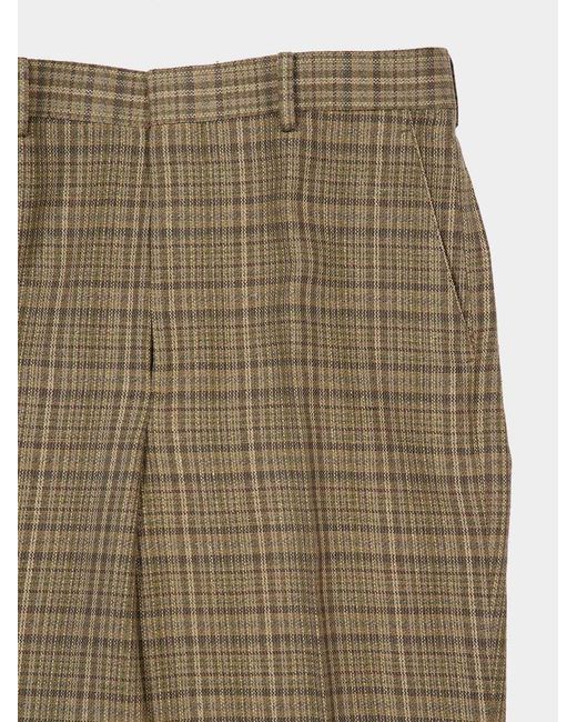 Auralee Gray Checked Casual Trousers for men