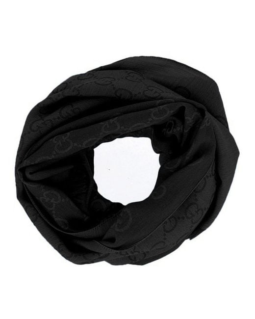Gucci Black Jacquard Scarf