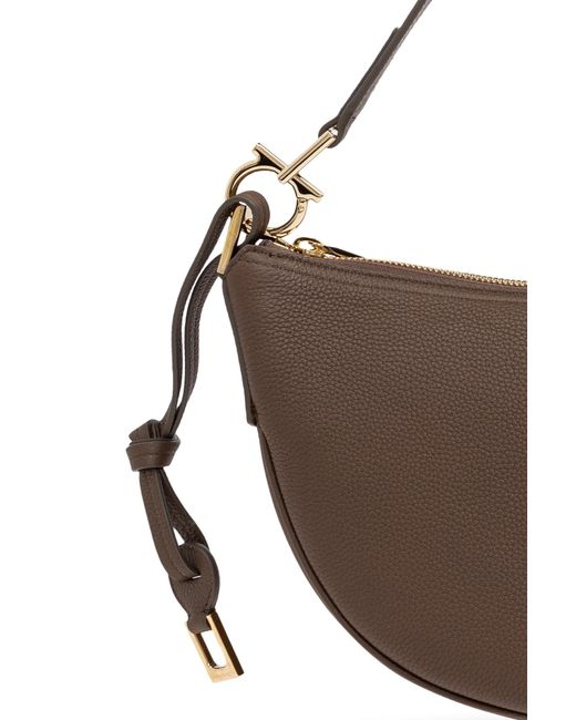 Ferragamo Brown Logo Shoulder Bag