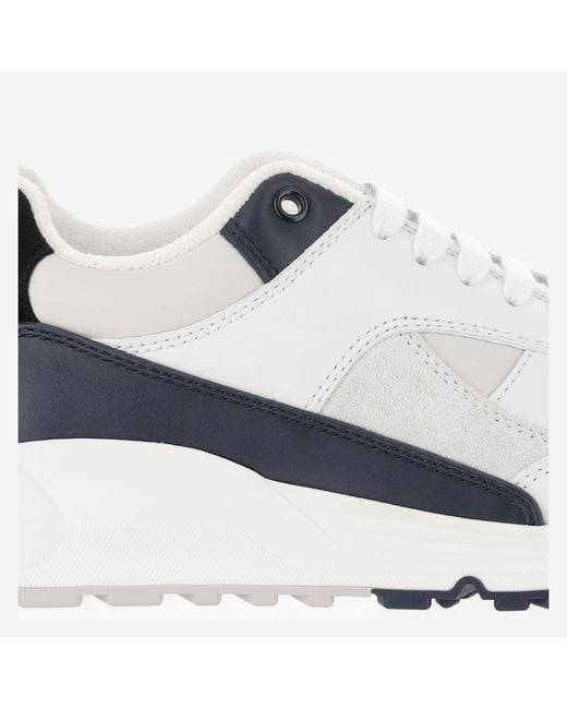 Saint Laurent White Logo Embossed Lace-Up Sneakers