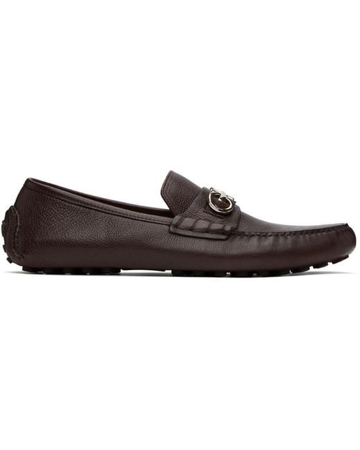Ferragamo Brown Ferragamo Grazioso Logo Plaque Loafers for men