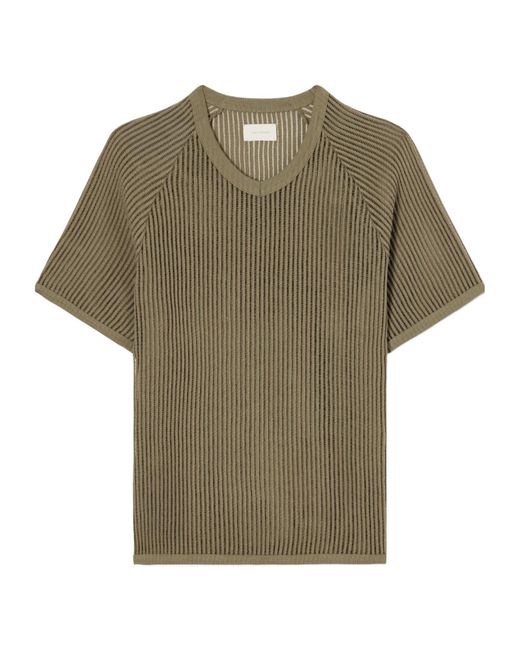 Aimé Leon Dore Green Ribbed Cotton-Blend T-Shirt