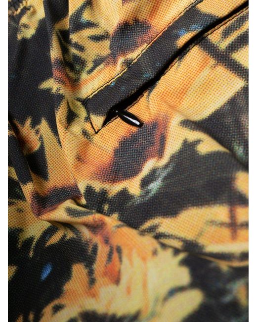 Jil Sander Yellow Sunflower-Print Swim Shorts for men