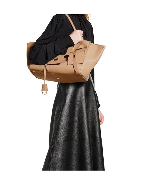 Balenciaga Bel Air Twist-Lock Medium Tote Bag in Brown | Lyst