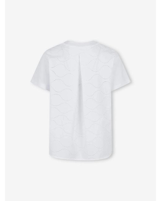 Moncler White Round-Neck Short-Sleeved T-Shirt