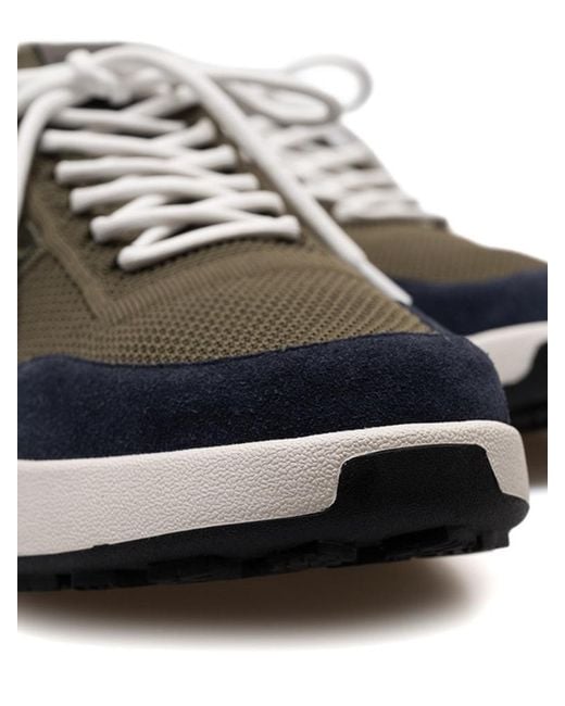 Kiton Black Logo Embossed Low-Top Sneakers for men