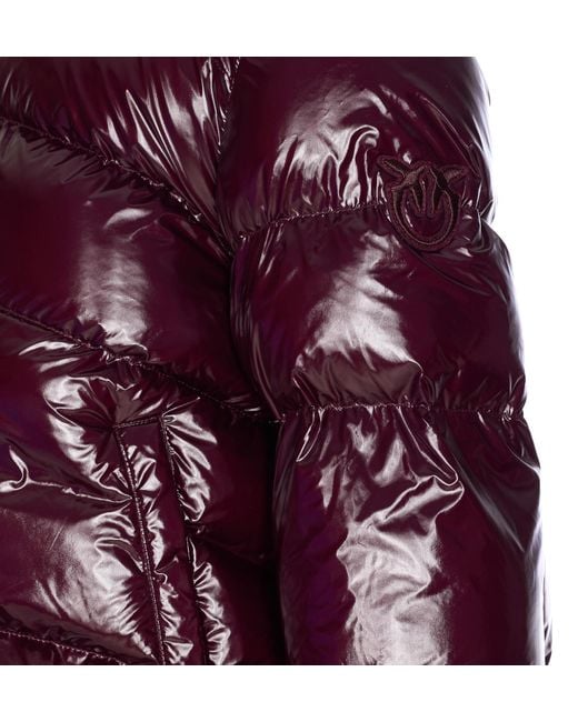 Pinko Purple Long-Sleeved Zip-Up Down Jacket
