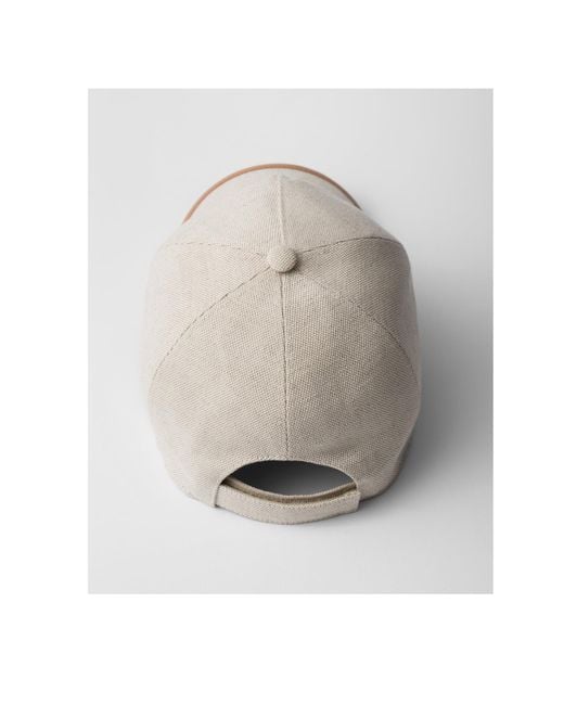 Prada White Logo Detailed Baseball Cap for men