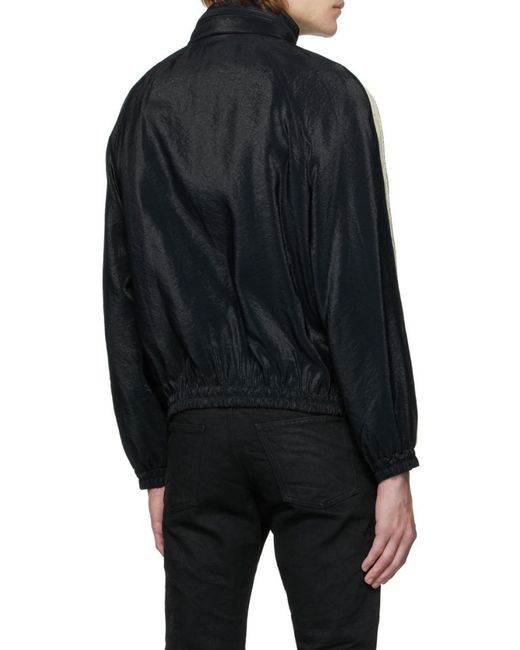 Saint Laurent Blue Monogram Zip-Up Jacket for men