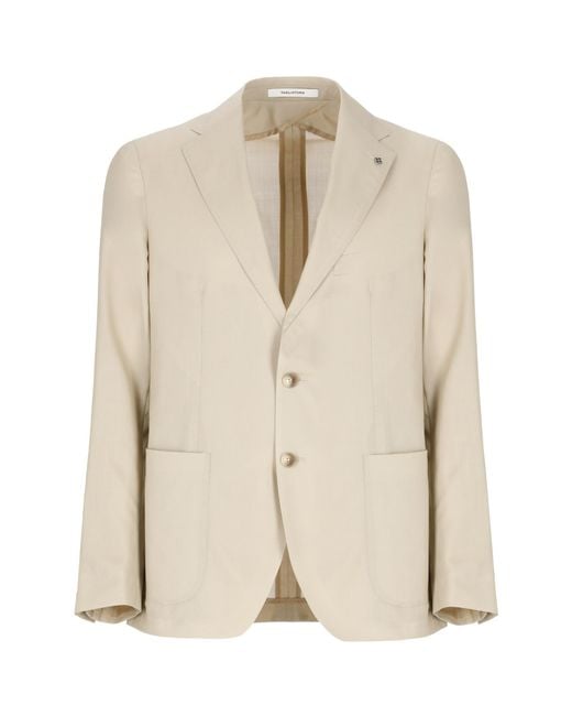 Tagliatore Brown Brooch Detailed Straight Hem Tailored Blazer for men