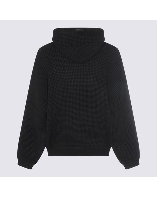 Fear Of God Black Heavy Waffle 90S Hoodie for men