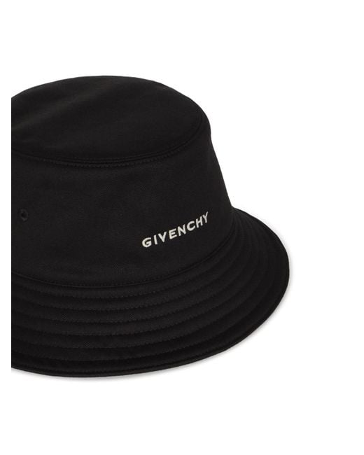 Givenchy Black Logo Embroidered Bucket Hat for men