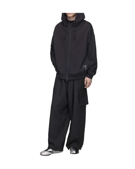 Y-3 Blue Minimal Zip-Up Hoodie for men