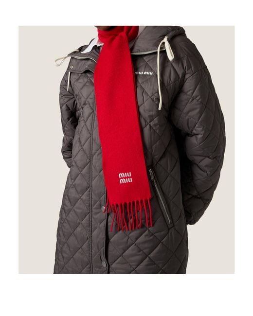 Miu Miu Gray Hooded Padded Jacket