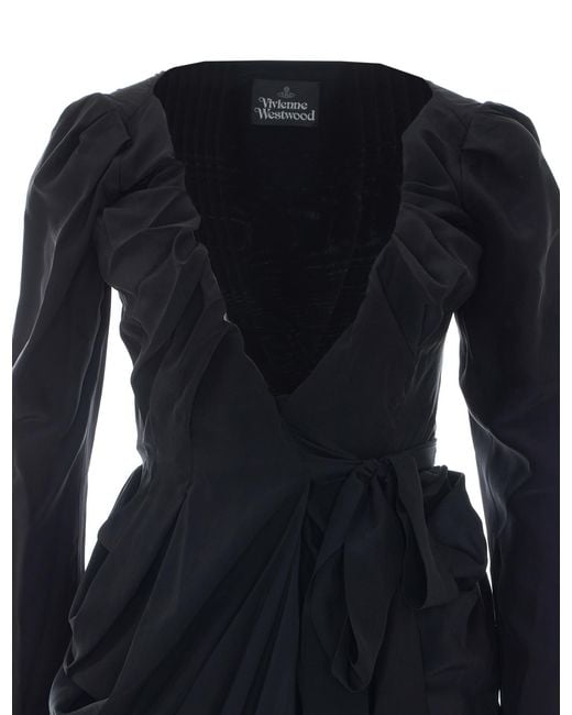Vivienne Westwood Black Kendall Draped Wrap Dress