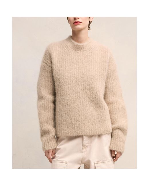 AMI Natural Ami Chunky Knitted Crewneck Jumper