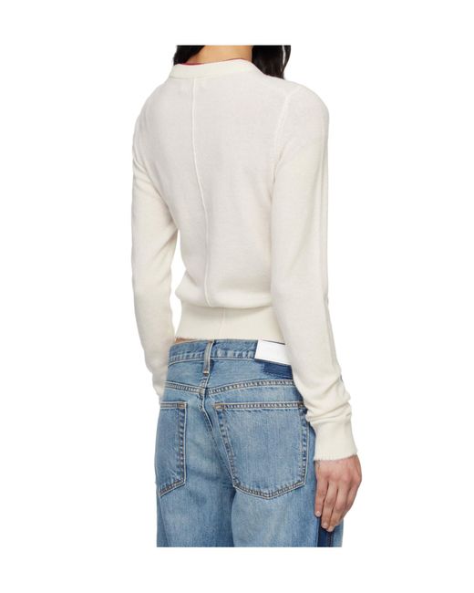 Re/done Blue Cashmere 'Mickey Mouse' Sweater