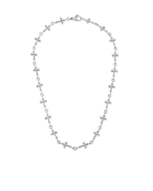 Emanuele Bicocchi White Avelli Cross Cable-Link Necklace for men
