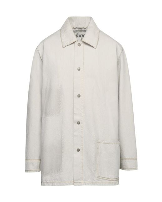 Maison Margiela White Chalk Selvedge Denim Jacket for men