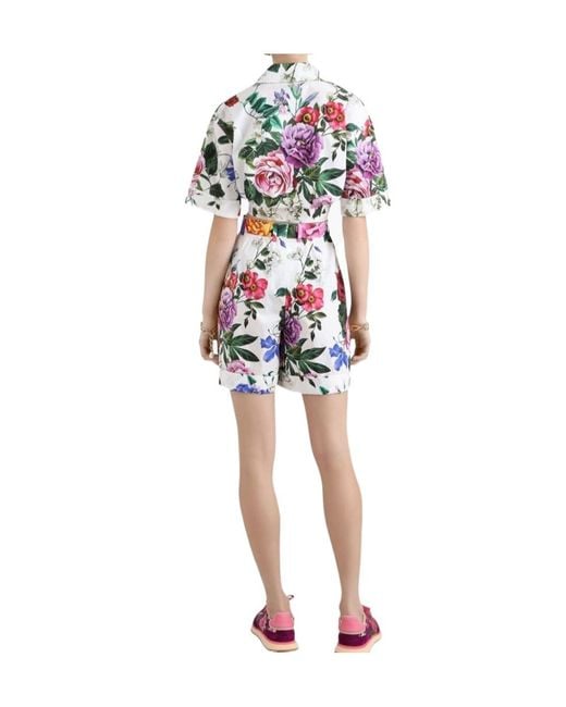 Dolce & Gabbana Blue Floral Printed Shorts
