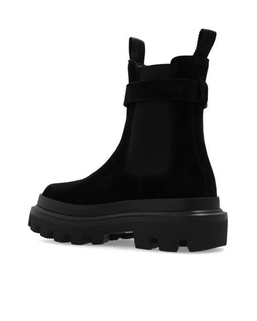 Dolce & Gabbana Black Dg Logo Plaque Ankle Boots