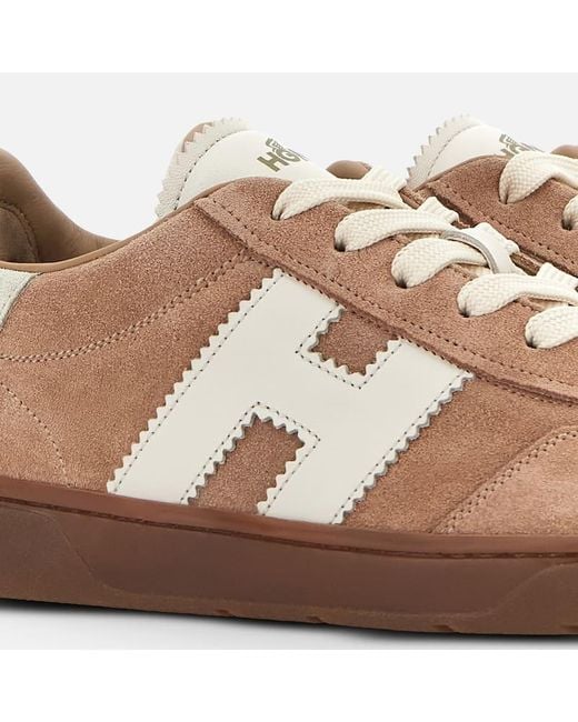 Hogan Brown Cool Side H Patch Sneakers