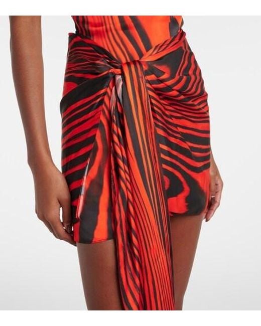 David Koma Zebra-Print Gathered Bustier Dress