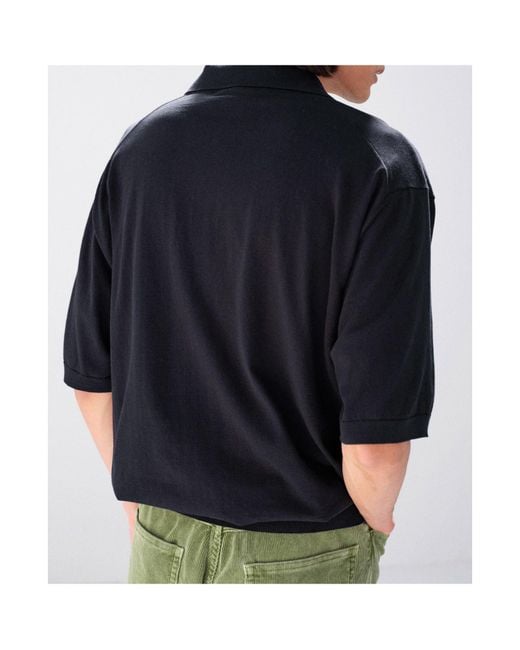 Auralee Blue Short-Sleeve Polo Shirt for men