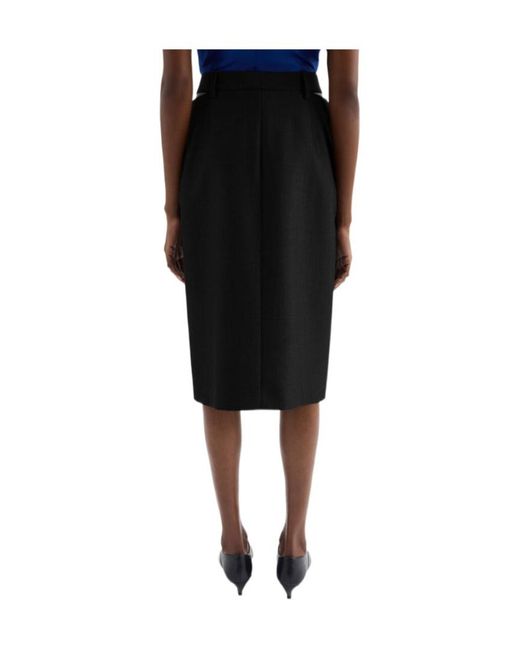 Jil Sander Black Cut-Out Mid-Rise Skirt