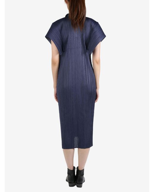 Pleats Please Issey Miyake Blue August Dress