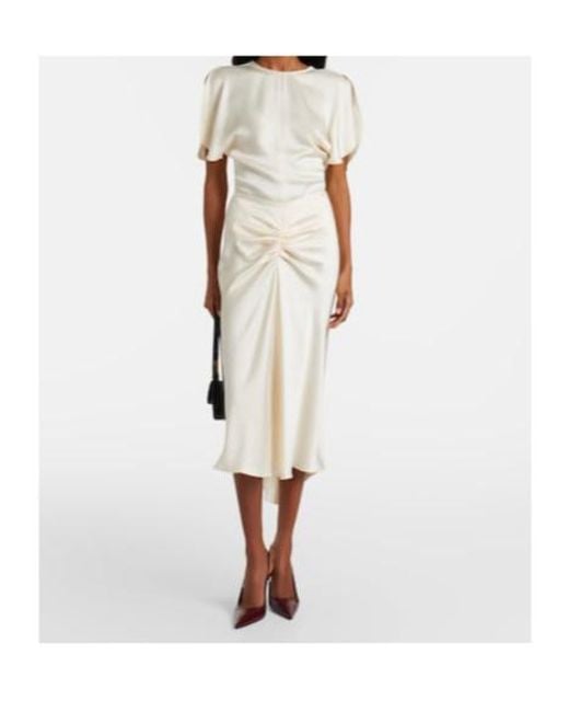 Victoria Beckham White Bela Midi Skirt