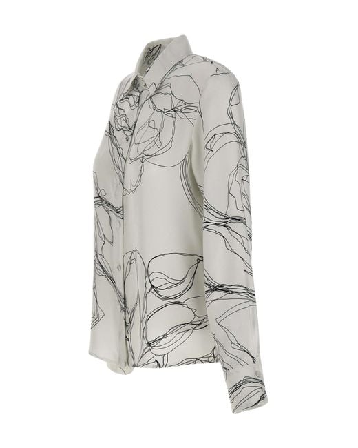 Fabiana Filippi Gray Pattern-Printed Long-Sleeved Shirt