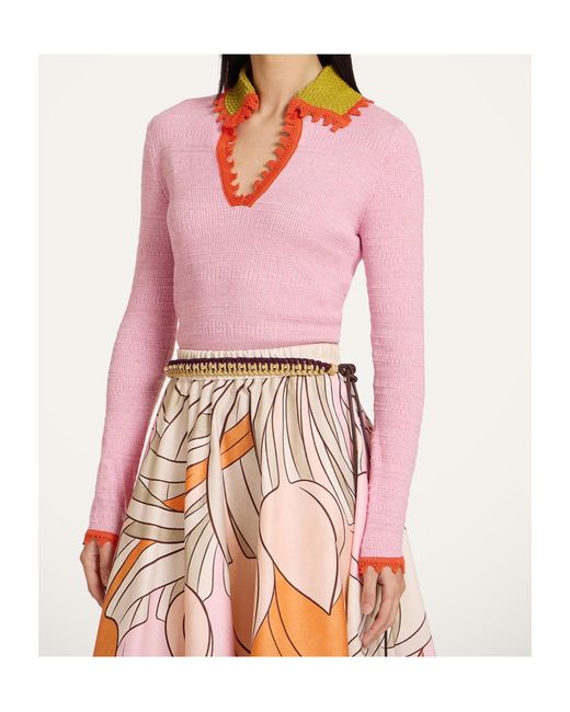 LaDoubleJ Pink Picket Polo Jumper