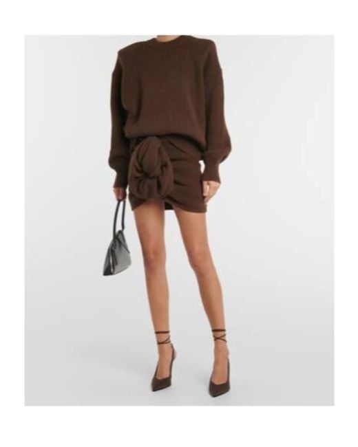 Magda Butrym Brown Cashmere Miniskirt