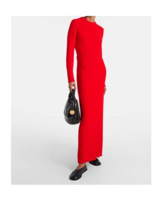 Proenza Schouler Red Lara Cutout Bouclé Maxi Dress