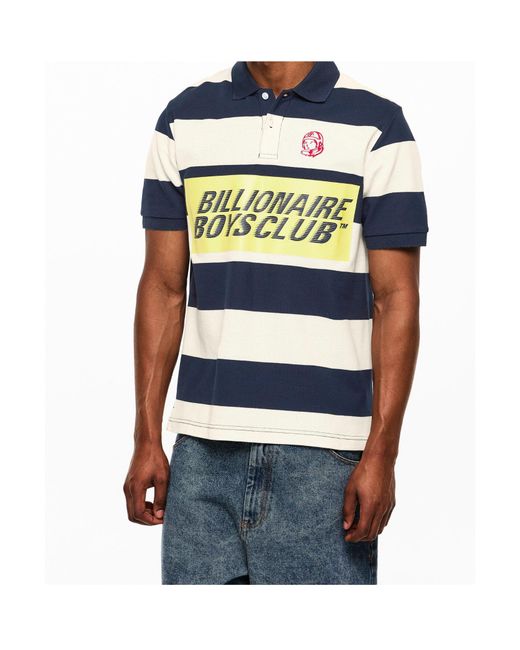 BBCICECREAM Blue Logo Short Sleeve Polo Shirt for men
