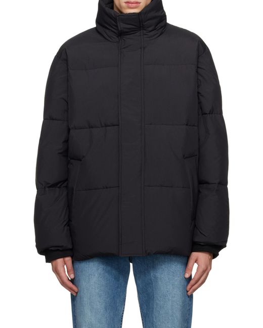 Etudes Studio Blue Polaris Logo-Patch High-Neck Padded Jacket