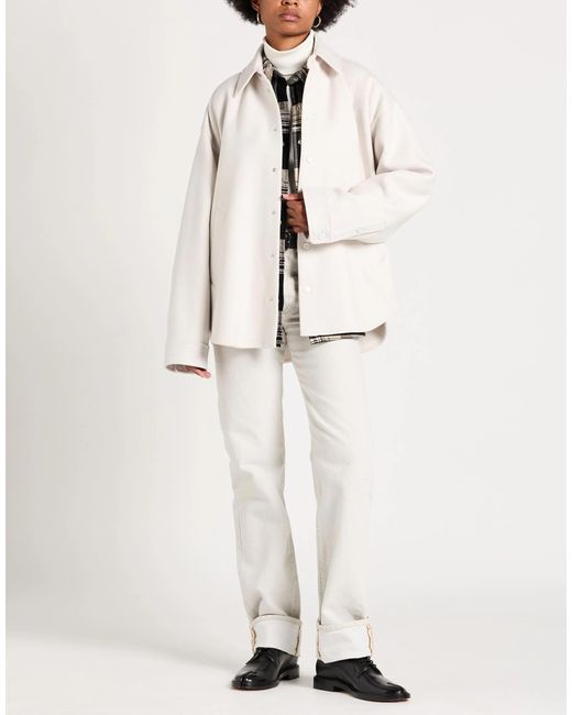 Balenciaga White Minimalist Single-Breasted Coat
