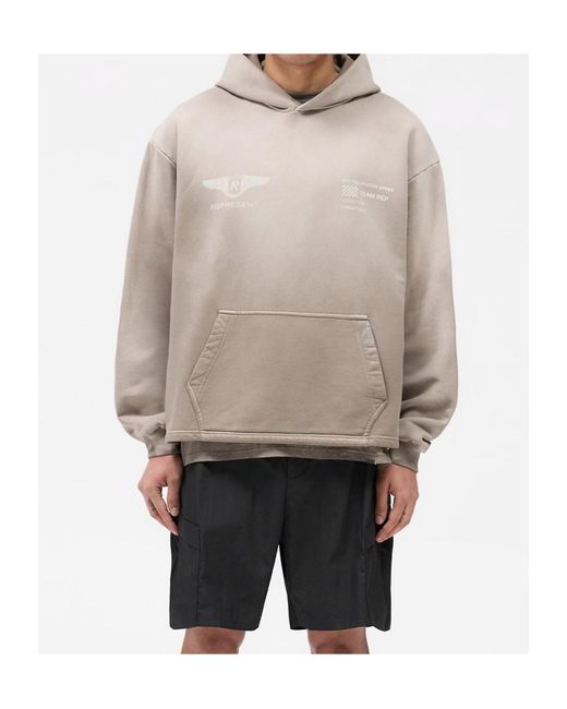 Represent Gray Logo-Embellished Hoodie for men