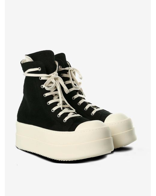 Rick Owens Black Lace-Up Platform Sneakers for men