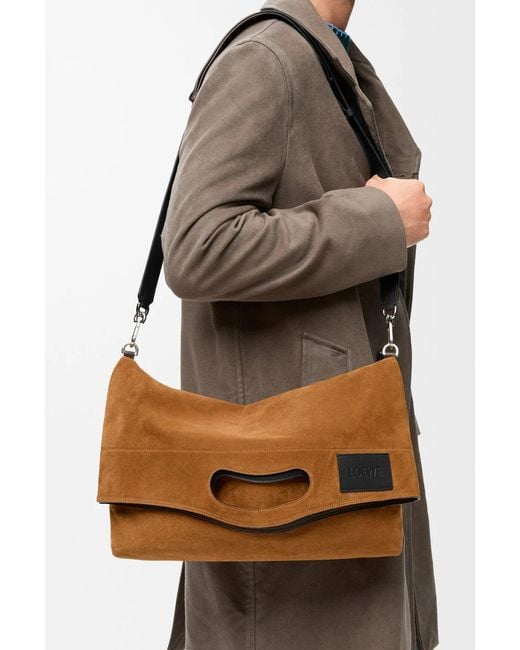 Loewe Brown Bob Folded Tote En Cuir Velours for men