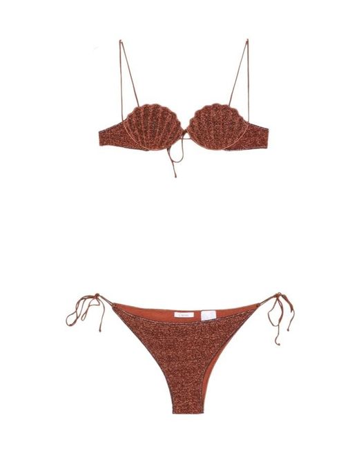 Oseree Red Lumiere Shell Bikini Set