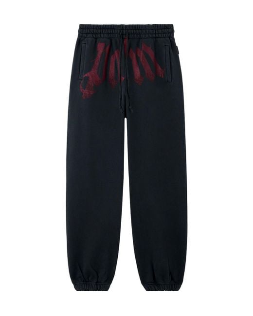 Palm Angels Blue Logo-Print Track Pants for men