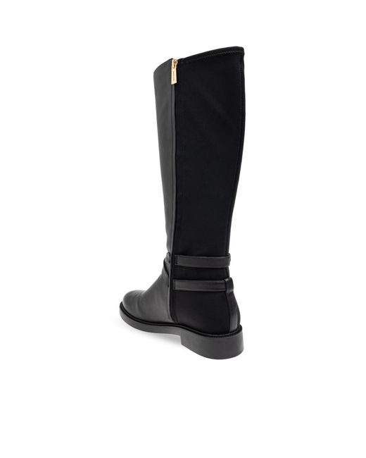 MICHAEL Michael Kors Black Abigail Logo Plaque Boots