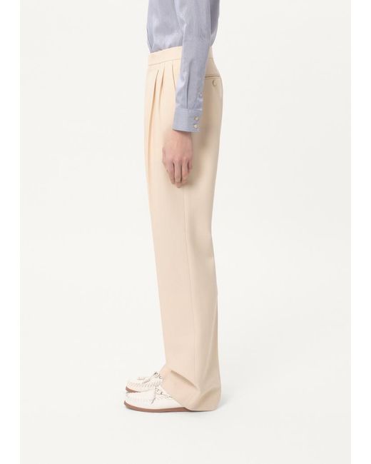 Valentino Natural Pleat Detailed Wide Leg Trousers for men